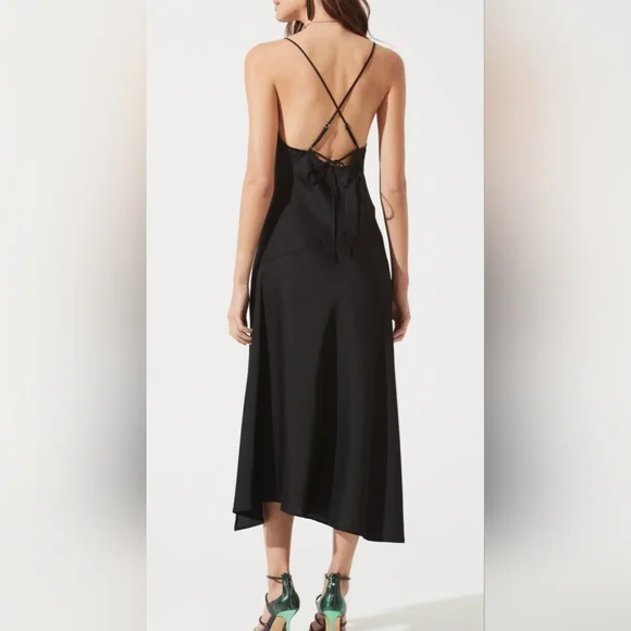 🔥NEW WITH TAG ASTR THE LABEL COWL SLIP MIDI DRESS BLACK in XS and SMALL🔥 - Picture 2 of 9